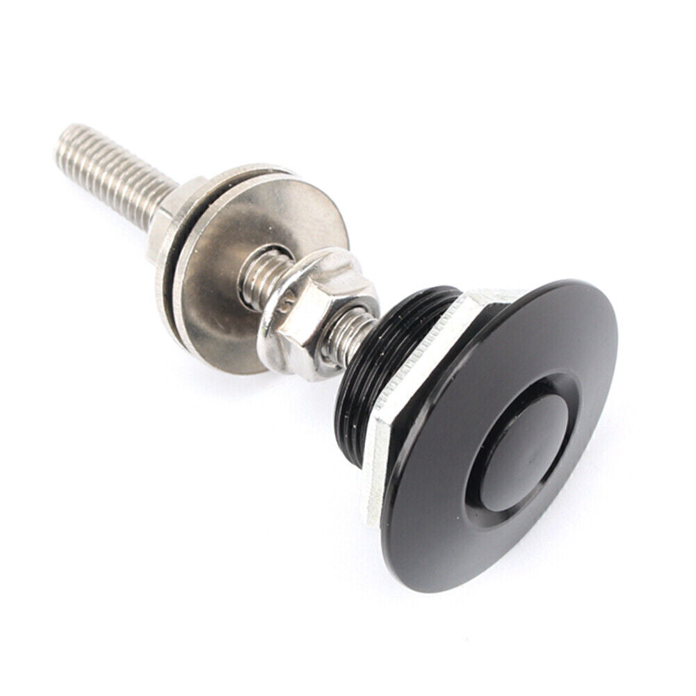Universal BLK Push Button Quick Release Hood Pins Bonnet Lock Clip Latch Bumper