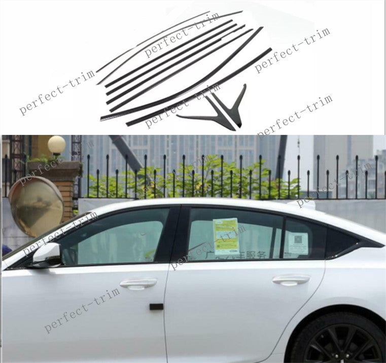 Black Steel Side Window Molding Sill Strip Cover Trim for Cadillac CT5 2020-2024