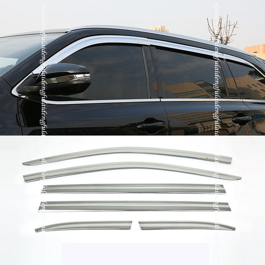 for Toyota Highlander 2014-19 Chrome Window Vent Visor Sun Rain Deflector Guard