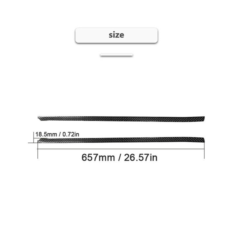 2Pcs Carbon Fiber Rear Door Decorative Strips Cover Trim for Suzuki Grand Vitara