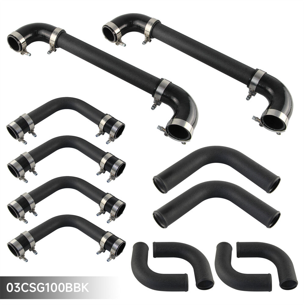 2 51mm Universal 12PCS Turbo Intercooler Pipe Piping+ Silicone Hose T-Clamp Kit