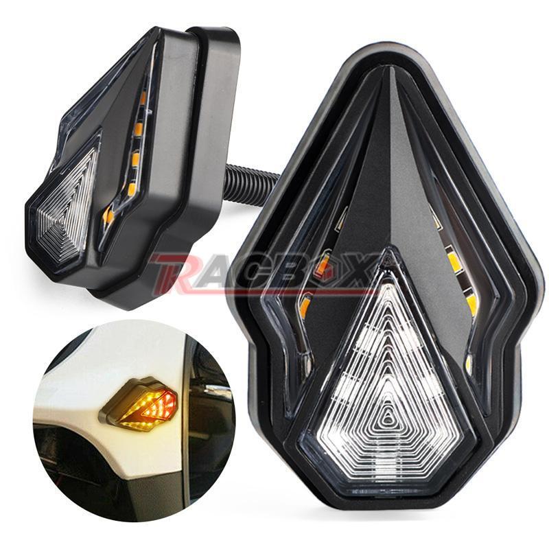 2X Motorcycle Flush Mount DRL LED Turn Signal Blinker Light Amber Red Sequential