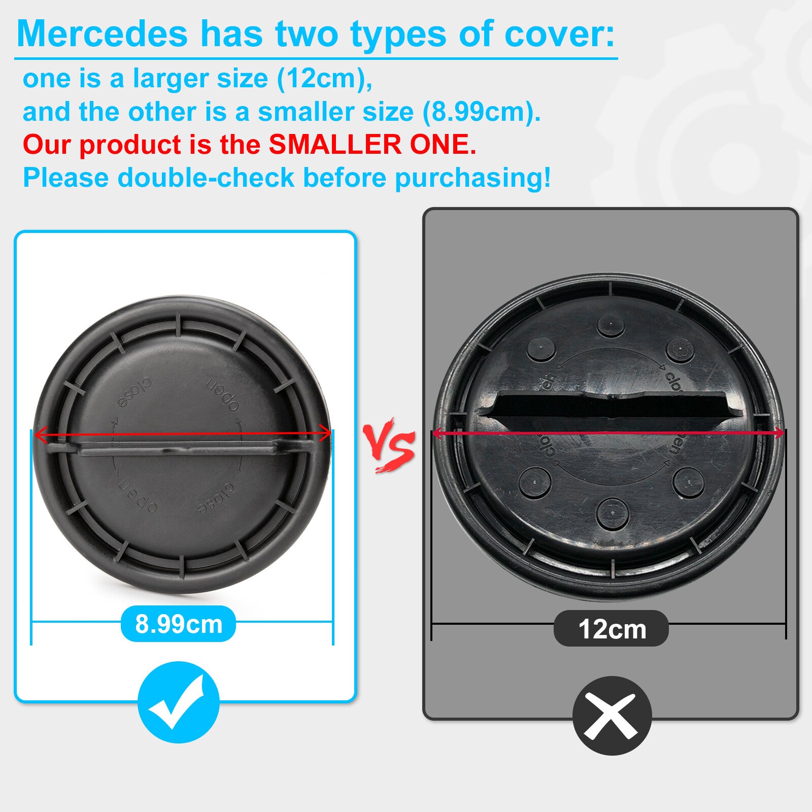 Headlight Cap Bulb Dust Cover fits for Mercedes W204 W171 W212 W222 size 3.54