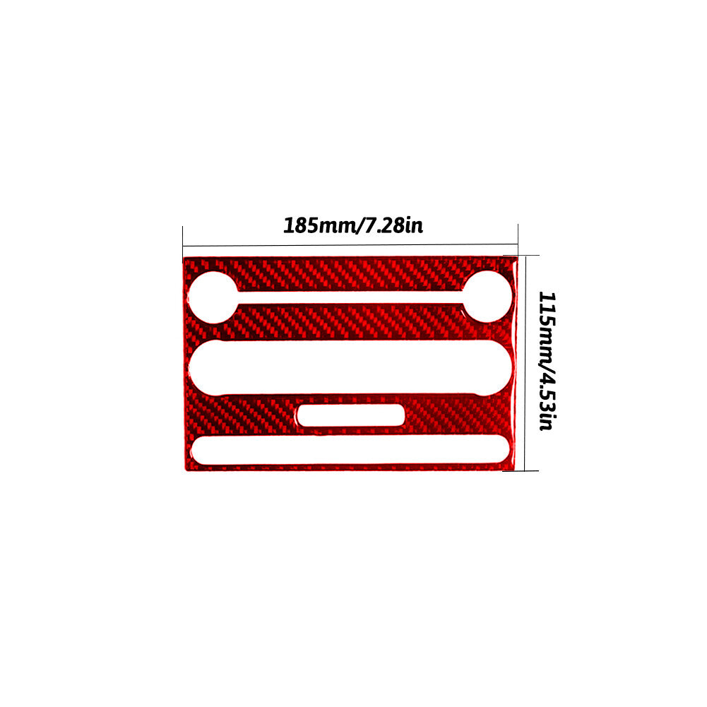Red Carbon Fiber Radio Player Panel Cover Trim Sticker for Ford for Mustang 2005-09