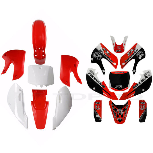 Plastic mudguard sticker graphic kit for Kawasaki KLX110 KX65 pit bike DRZ110