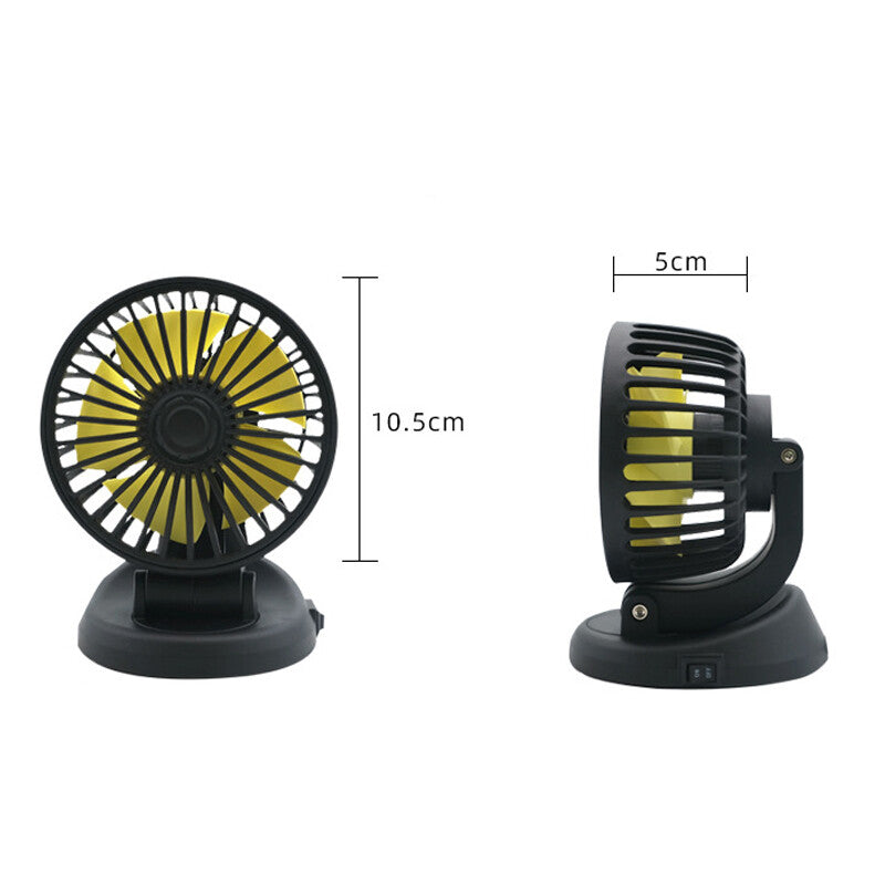 12V Portable Car Cooling Fan With Cigarette Lighter 360 Degree Rotatable