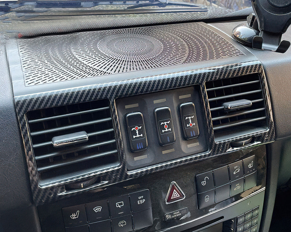 For G-Class W463 G500 G55 2008-2017 Carbon ABS Dashboard Center A/C Vent Cover