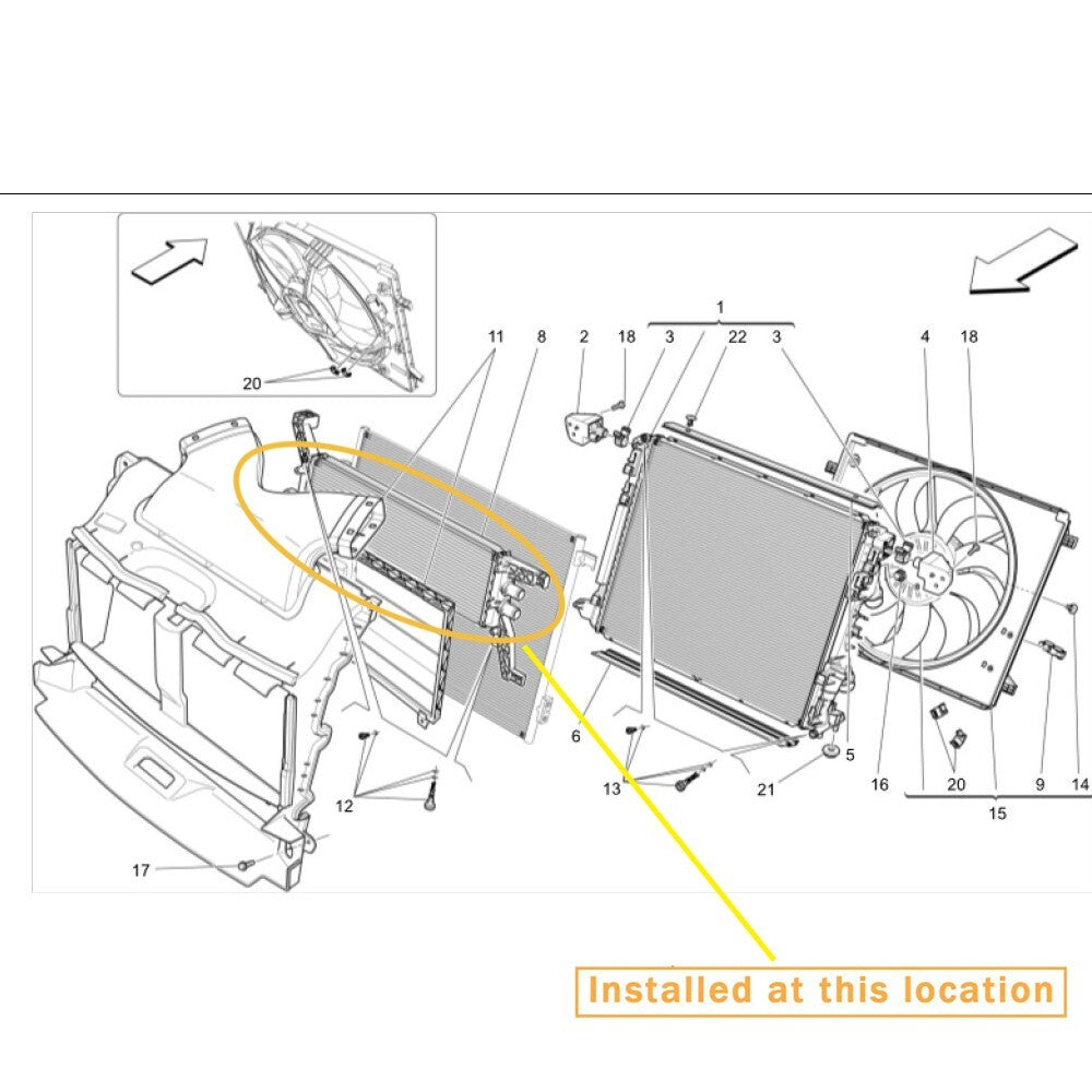 Equipment Manufacturer ( ): 670009821- (for Maserati Quattroporte for Levante secondary coolant radiator)