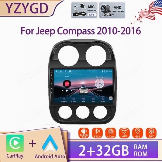 for Jeep Compass 2010-2016 Stereo Android Auto Carplay Car Radio GPS Navi Screen