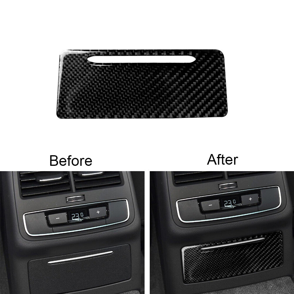 for Audi for A4 B9 2017-2019 Carbon Fiber Rear Ashtry Panel Decorative Cover Trim