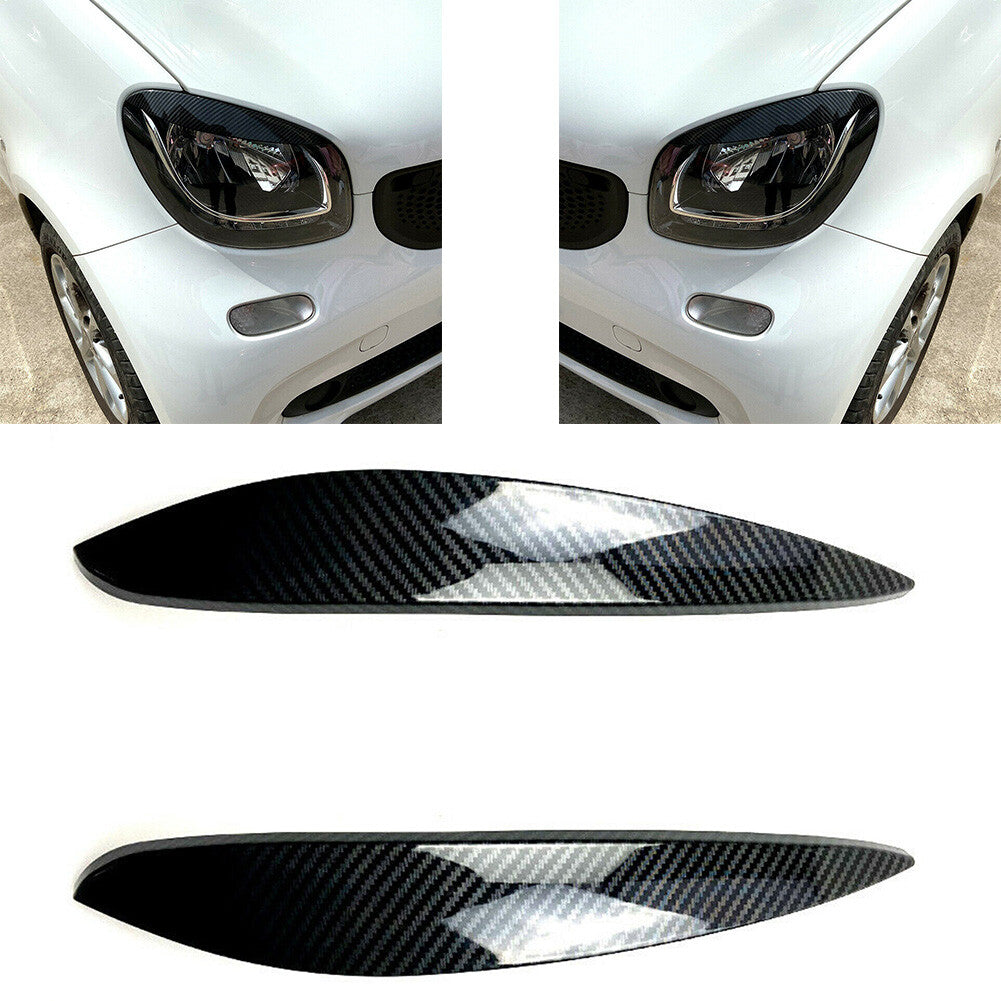 2-Piece Headlight Eyelid Covers/Eyebrow Accessories for Mercedes-Benz for Smart 2014/2015 16+ ABS