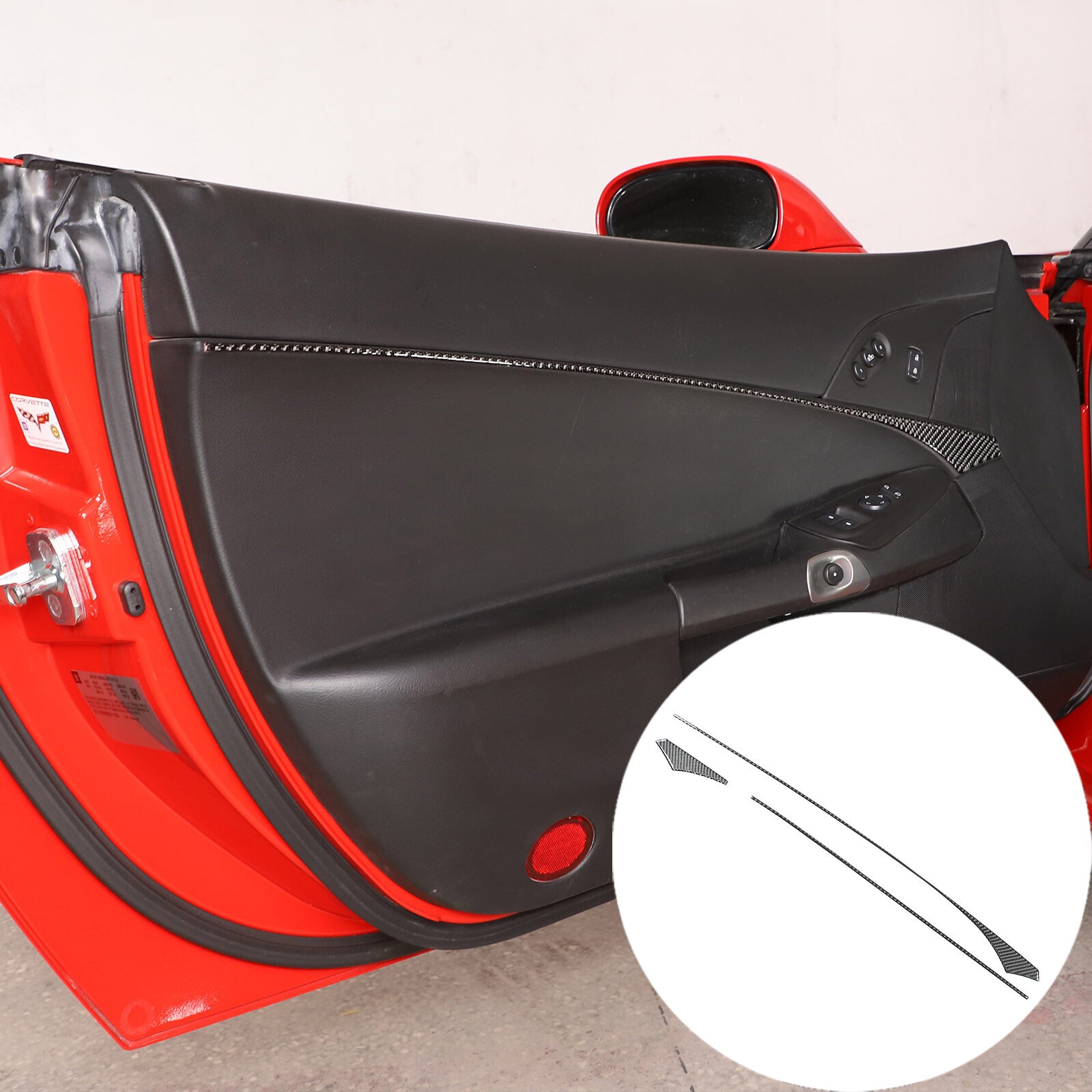 ABS carbon fiber interior dashboard ventilation strip trim for Corvette C8 2020-2023