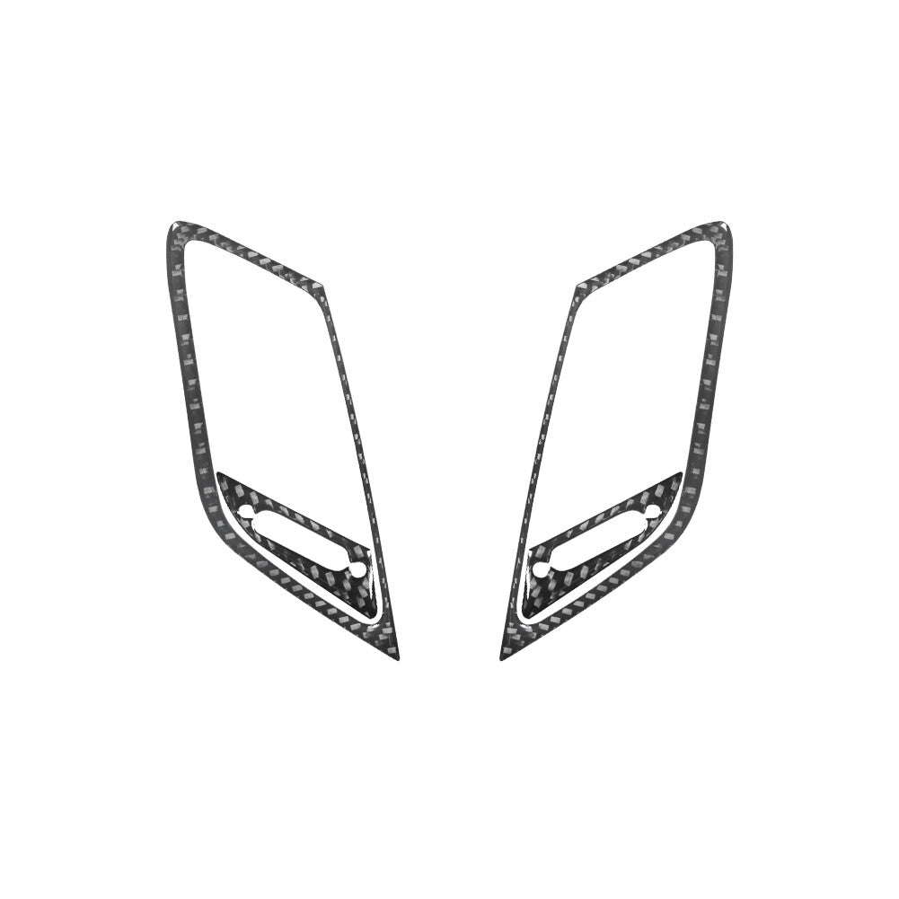 2Pcs Carbon Fiber Interior Center Air Vent Cover Trim for Ford Fiesta 2011-2015