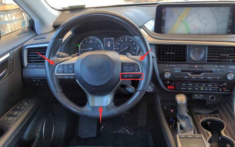 for Lexus RX350 450h 2016-2022 Carbon Fiber Deluxe Steering Wheel Button Cover