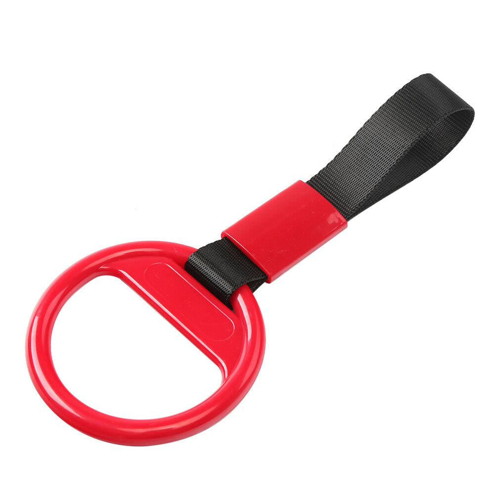 Round Ring Train Bus Handle Hand Strap Drift Charm Tools PVC Plastic Black+Red