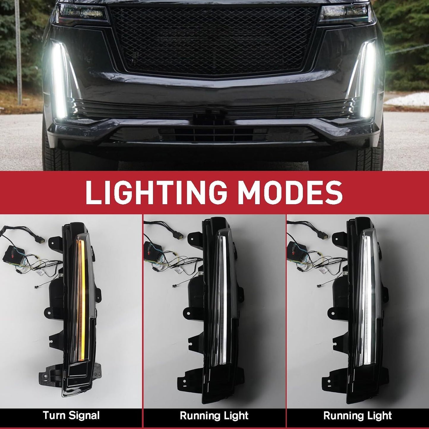 LeftRight Fog Light LED Daytime Running Lamp For 2021-2023 for Cadillac for Escalade