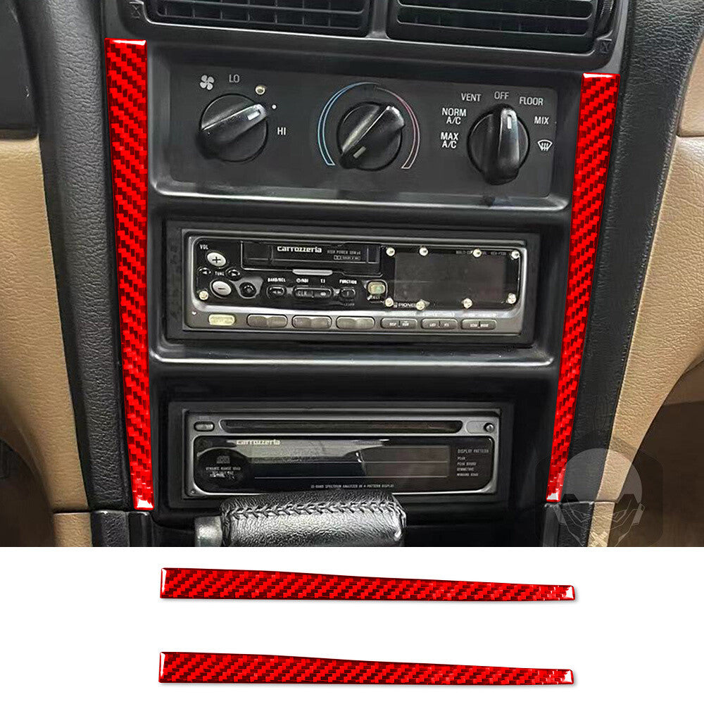 Red Carbon Fiber Interior Central Control Panel Cover for Ford for Mustang 1996-2003
