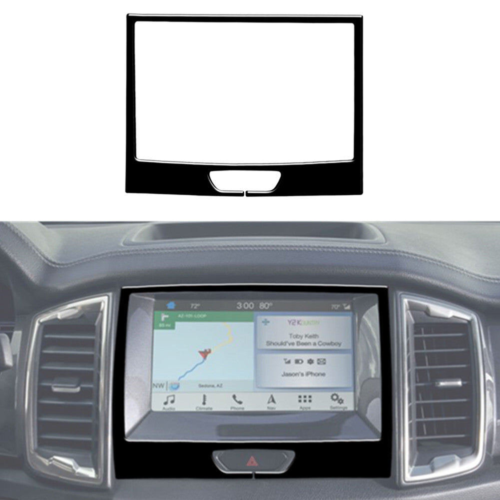 Glossy Black Center Navigation LCD Frame Cover Trim for Ford Ranger 2019-2022