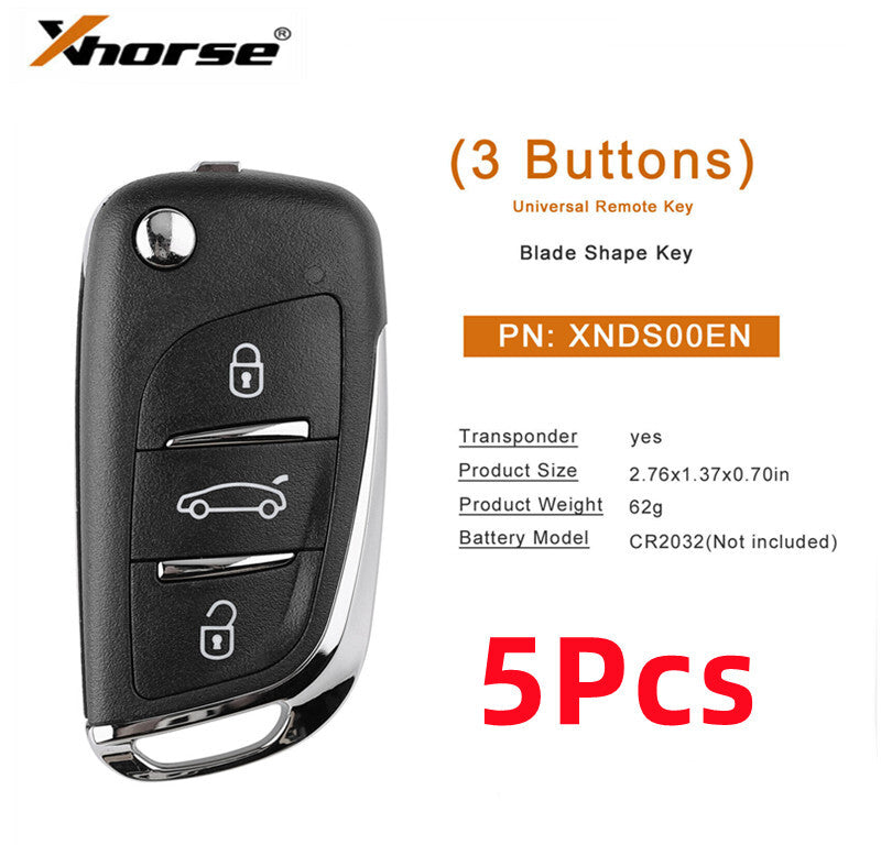 5x XNDS00EN Universal Wireless Remote Flip Key for DS Style 3 Buttons For V.W