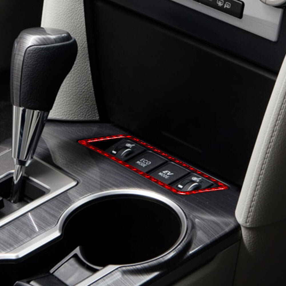 Red Carbon Fiber Interior Central Console Cover Trim for Toyota for Camry 2012-2014