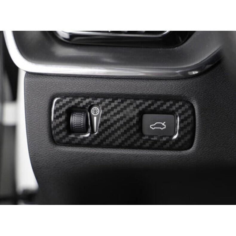 for Volvo S90 2017-2022 Carbon Fiber Headlight Button Switch Frame Cover Trim