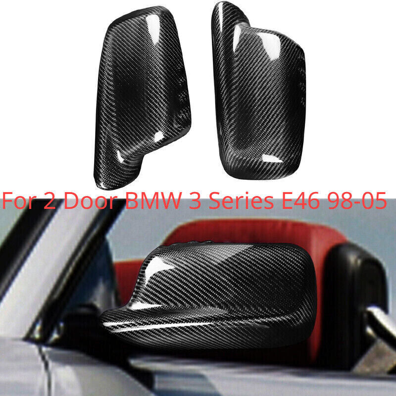 For 2 Door for BMW 3 Series E46 2098-05 Real Carbon Fiber Car Side Mirror Cover Caps