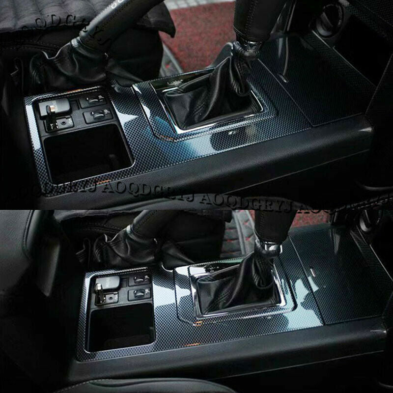 for Toyota Prado 4.0L 2010-17 Carbon fiber ABS Gear Shift Box Cover Trim Kit 3x