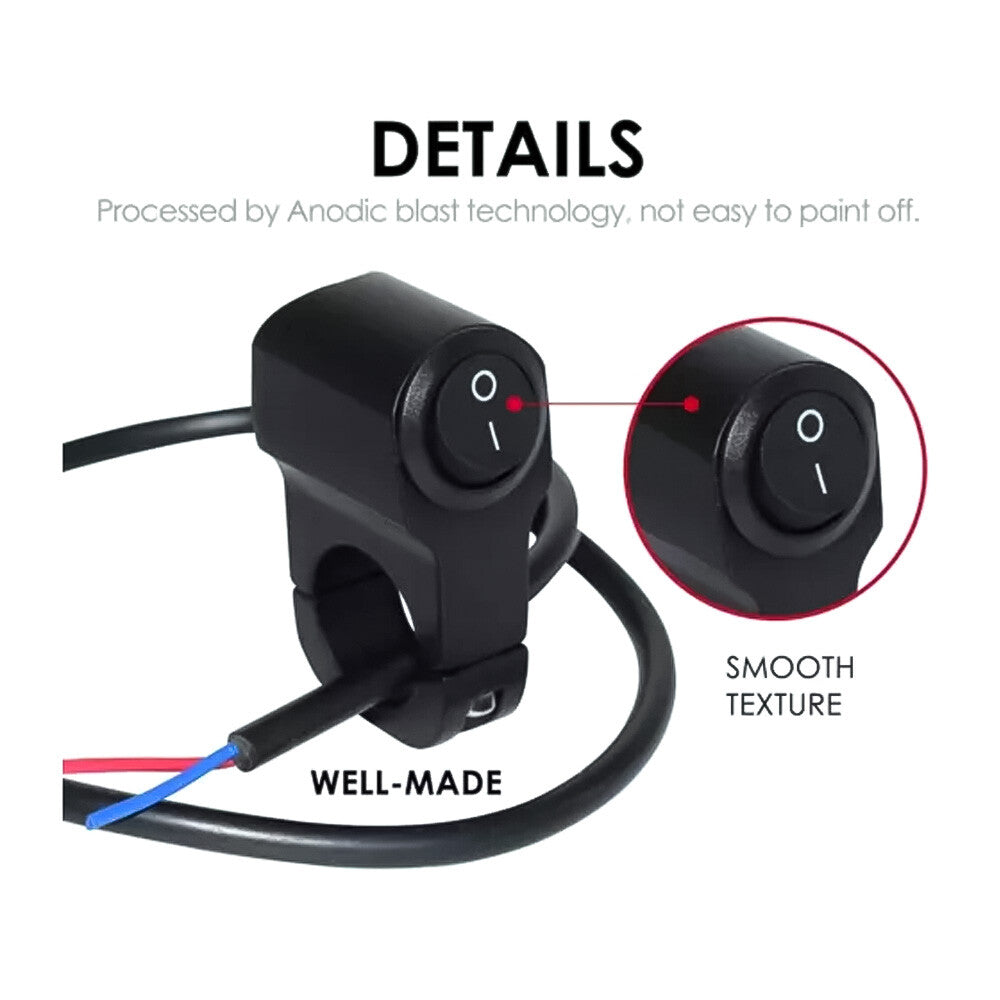 Universal Motorcycle 7/8 Handlebar Headlight Fog ON OFF Switch Spot Light