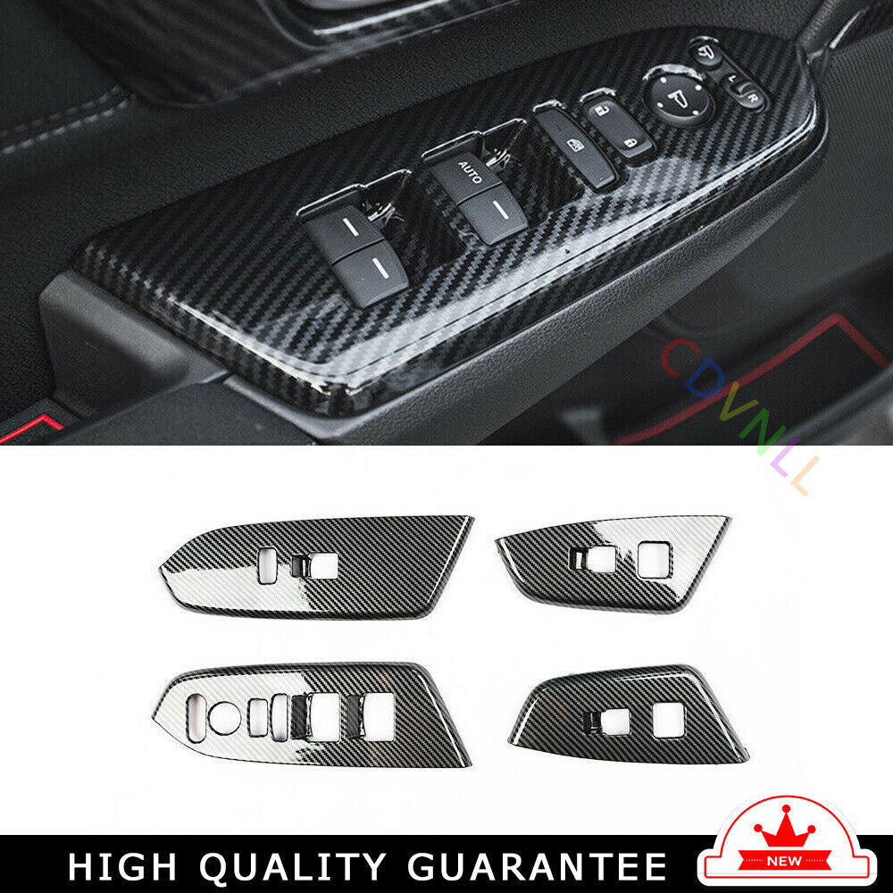Glass Window Lifting Lock Panel Trim for Honda CR-V 2017-2022 CRV Carbon Fiber