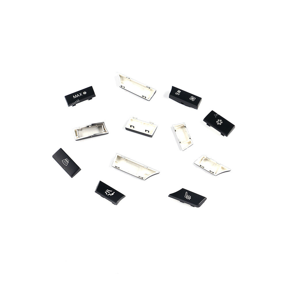 A/C Heater Control Switch 12X Button Key Caps Cover Kit Fit for BMW 5 Series F07 F10