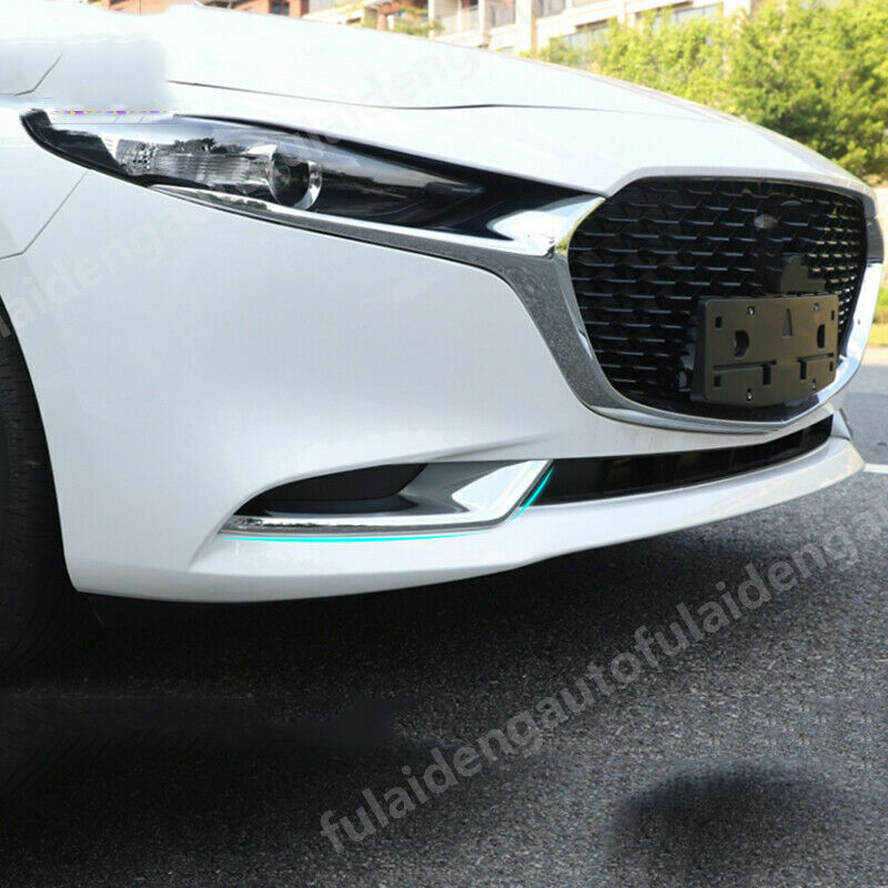 for Mazda 3 Axela 2019-2023 Chrome ABS Front Bumper Fog Light Lamp Cover Trims