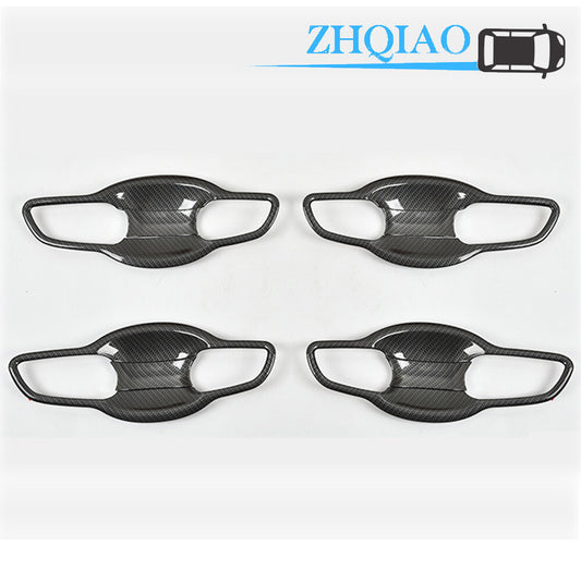 Carbon Fiber Outer Door Handle Bowl Cover Trim Fit for Honda for Civic 2016