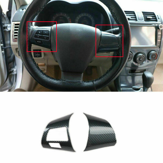 for Toyota for Corolla 2007-2013 Carbon Fiber Inner Steering Wheel Button Cover Trim