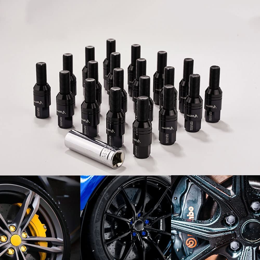 20x Black M12x1.25 Wheel Cam Bolts, Tapered for Seat Nails, 28mm Shank, Suitable for Jeep Chryslers