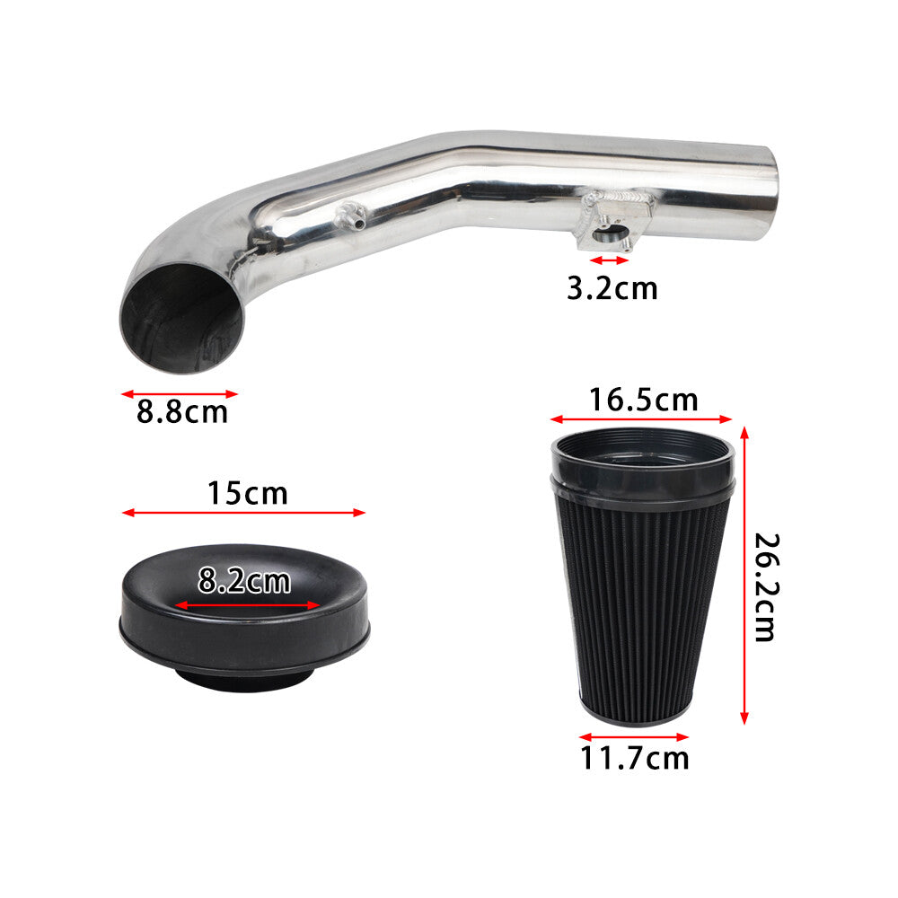 Black cold air intake kit + heated cover suitable for 09-13 for Chevrolet / for GMC 1500 V8 4.8L/5.3L/6.0L models.