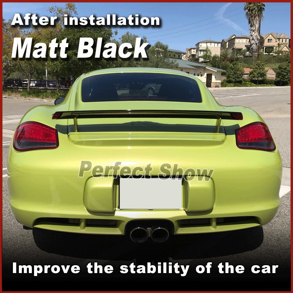 for Porsche Cayman 987 Coupe 2005-12 Real Matt Black Rear Trunk Spoiler Wing Lip