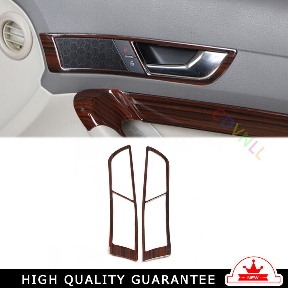 Car Inner Door Handle Cover Decoration Trim Fit for Audi A6L 2005-2011 Red Wood