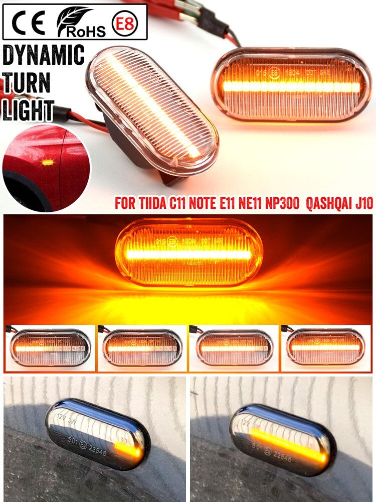 Dynamic Side Marker Turn Light for Nissan Cube Dualis Evalia Micra March Tiida