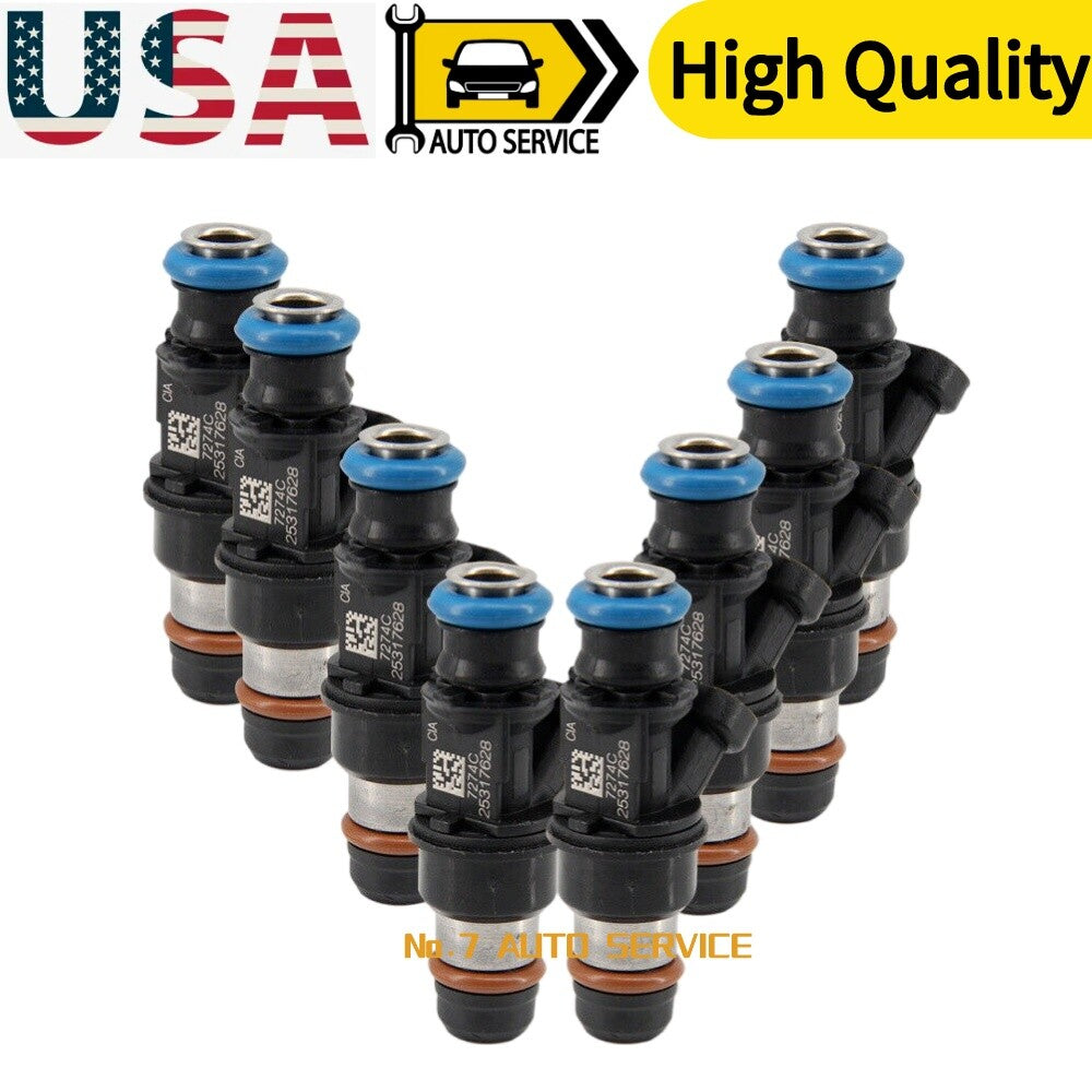 Set of 8 Fuel Injectors for 1999-2007 GM 6.0L V8 25317628 FJ10062