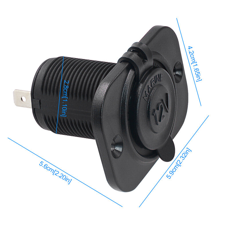 12V Waterproof Cigarette Lighter Socket, Socket Charger, Power Adapter, Plug (1 Piece)