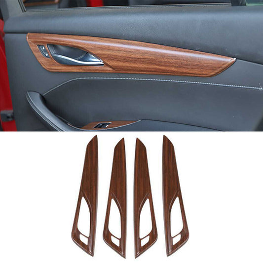 for Cadillac CT5 2020-2024 Matt Wood Grain Inner Door Handle Cover Decor Trim 4P