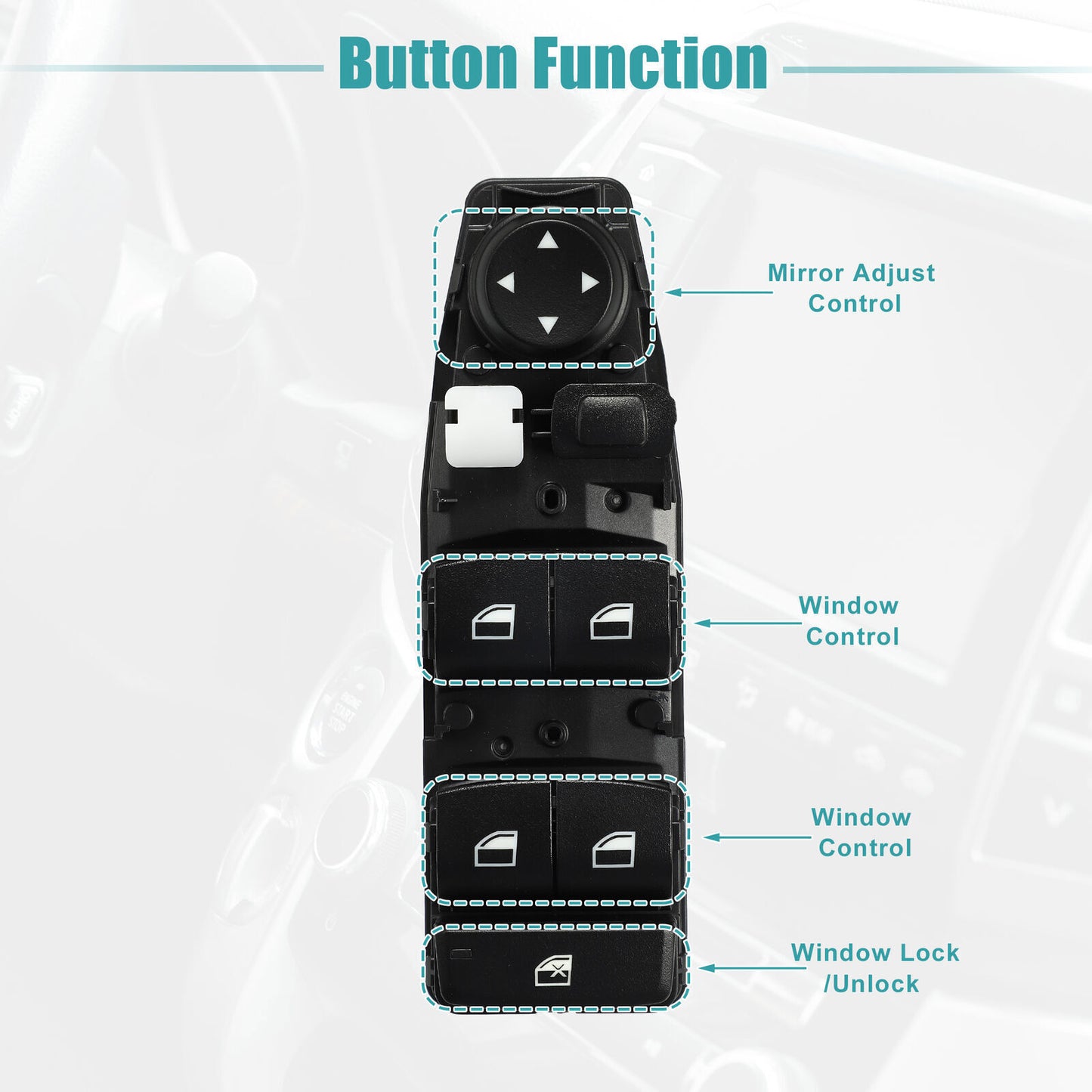 for BMW 320i 2012-2017 61319208108 Power Window Switch Front Left Driver Side 1