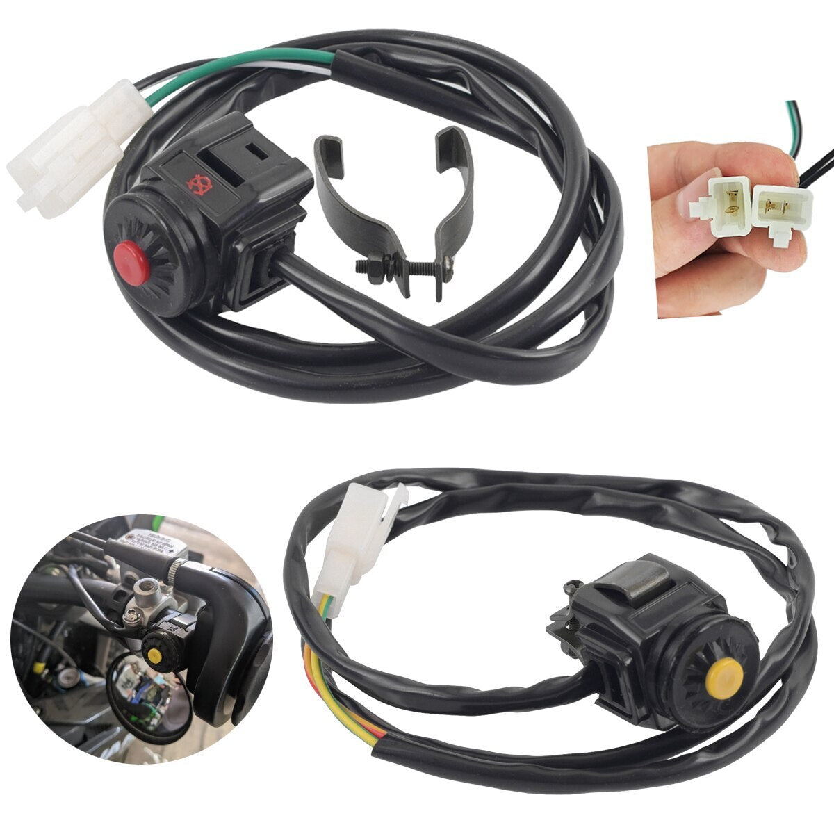 ATV Motorcycle Dual Sport Dirt Quad Start Horn Kill Off Stop Switch Button bike