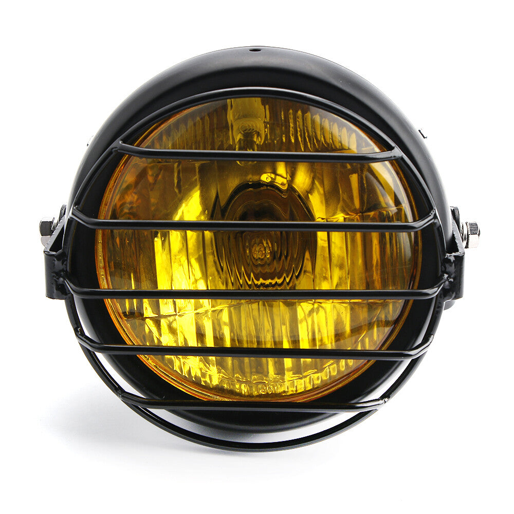 6.5 Motorcycle Motorbike Headlight Front Light lamp + Grill Kit Cover Universal