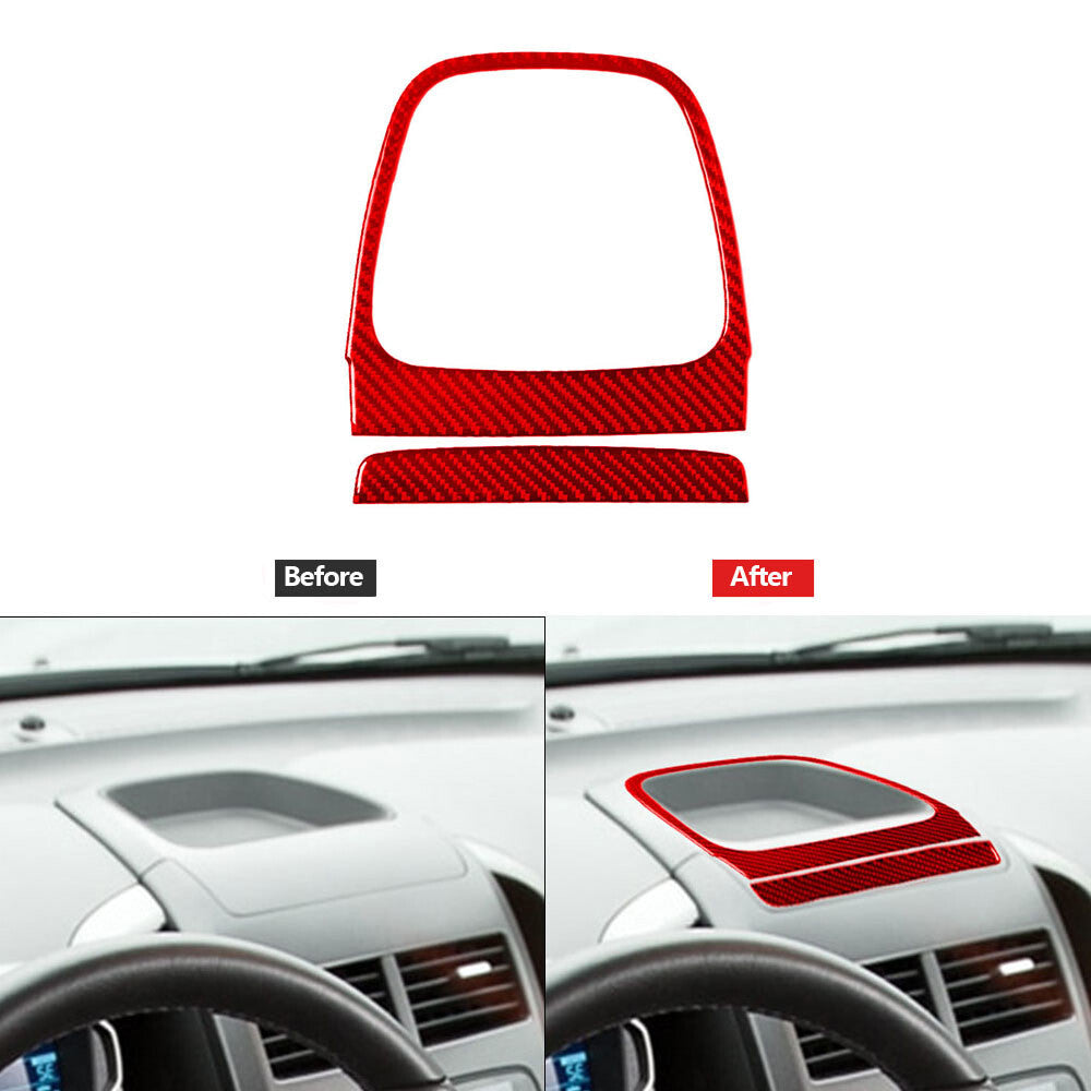 2Pcs Red Carbon Fiber Above Console Storage Cover for Chevrolet Sonic 2012-2016