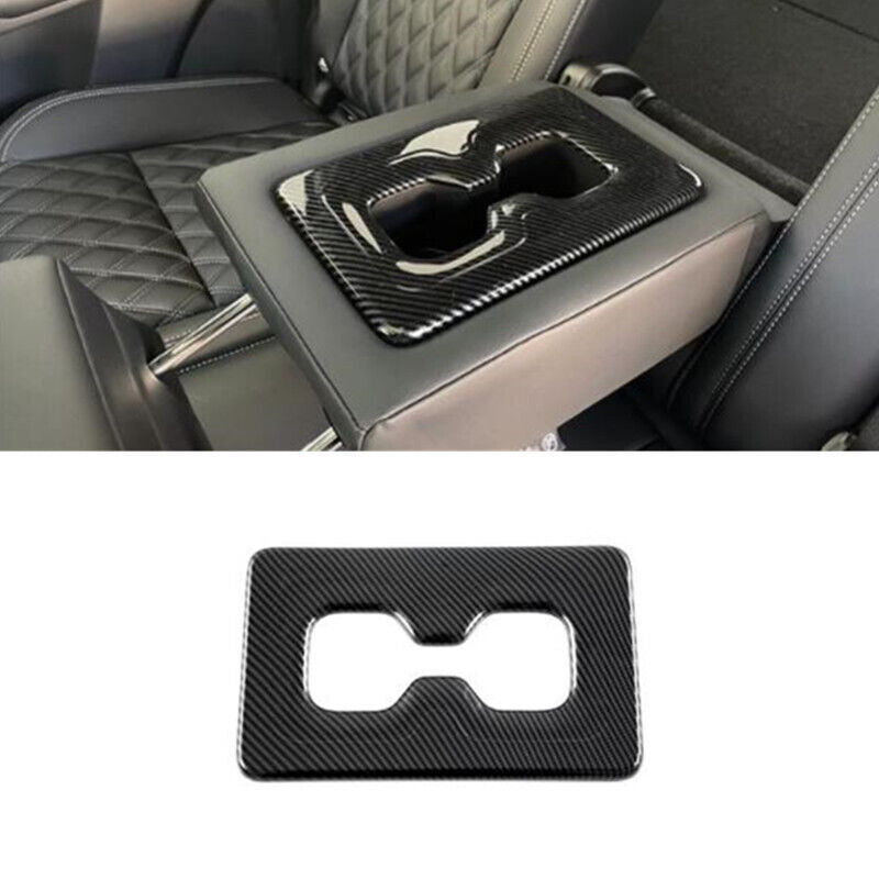 Carbon Fiber Rear Water Cup Holder Cover Trim for Mitsubishi Outlander 2022 2023