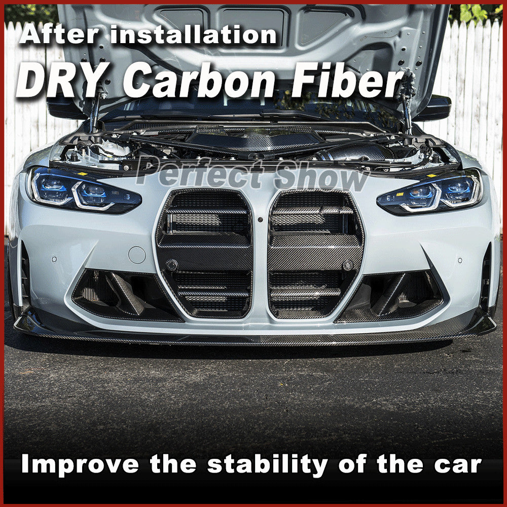 for BMW M3 G80 M4 G82 G83 2021-2023 DRY CARBON FIBER Front Bumper Grille Grill