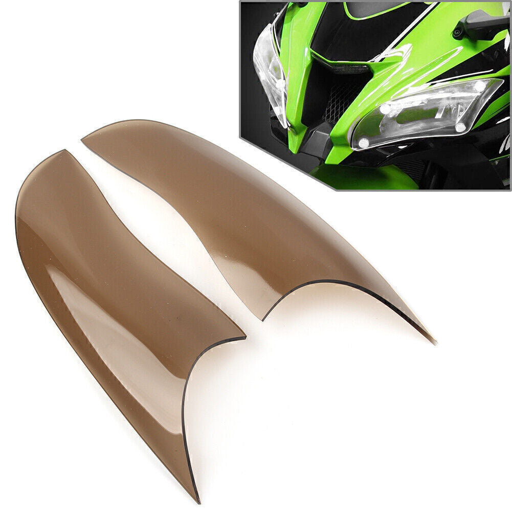 Front Headlight Guard Shield Screen Lens Cover for KAWASAKI ZX-10R 2016-18 Smoke