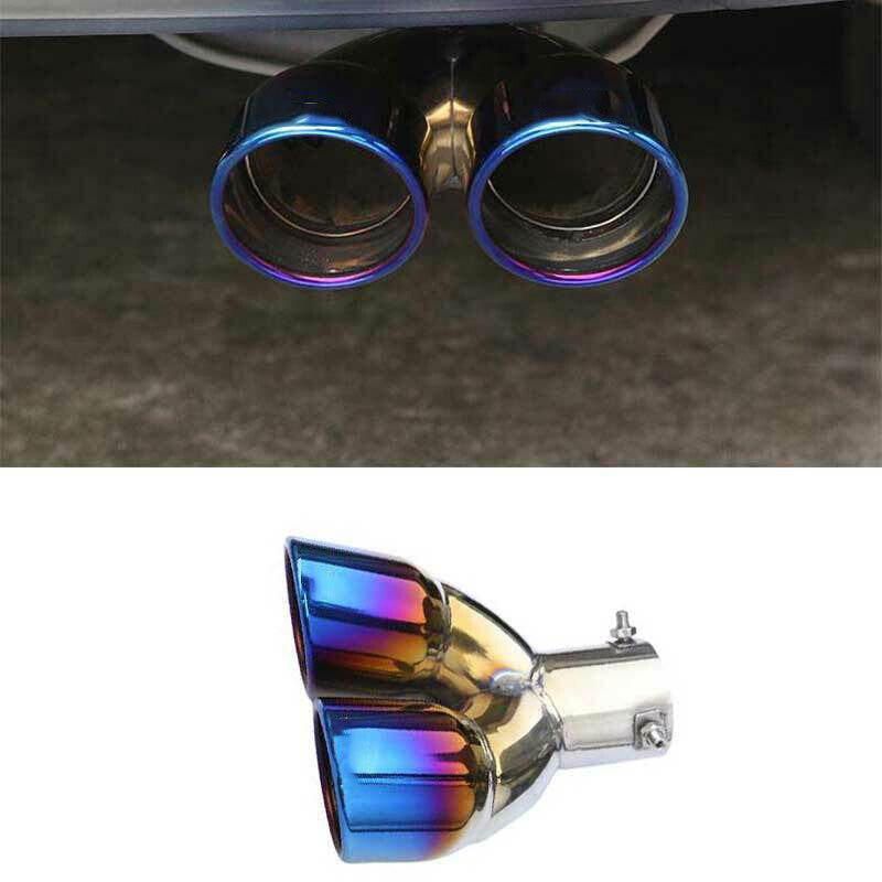 for Mitsubishi Outlander 2013-2021 Blue Rear Tail Exhaust Pipe Muffler Tip trim