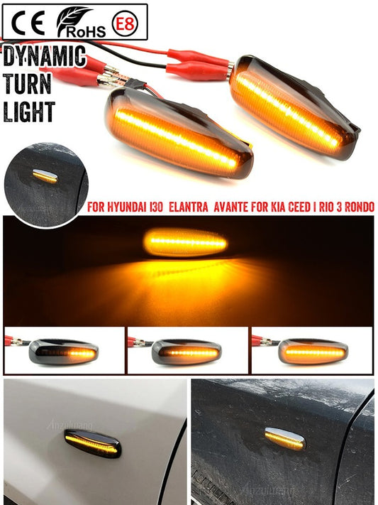 Dynamic Side Marker Turn Signal Indicator Repeater Light for Kia Pro for Hyundai i30